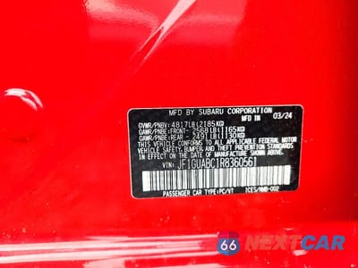 Zdjęcie 12 z 12 samochodu: 2024 SUBARU IMPREZA VIN:JF1GUABC1R8360561 - miniatura