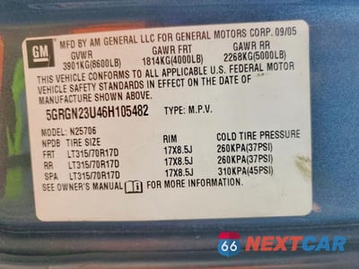 Zdjęcie 14 z 14 samochodu: 2006 HUMMER H2 VIN:5GRGN23U46H105482 - miniatura