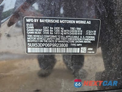 Zdjęcie 13 z 13 samochodu: 2023 BMW X3 XDRIVE30I VIN:5UX53DP06P9R23808 - miniatura
