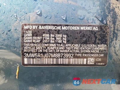 Zdjęcie 12 z 12 samochodu: 2021 BMW 330I VIN:3MW5R1J07M8B73992 - miniatura