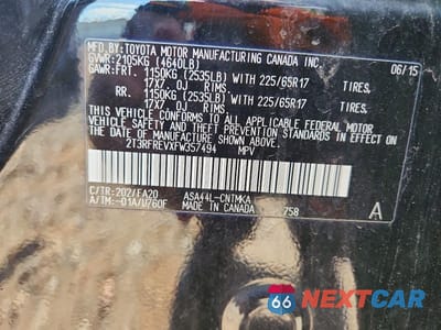 Zdjęcie 13 z 13 samochodu: 2015 TOYOTA RAV4 XLE VIN:2T3RFREVXFW357494 - miniatura