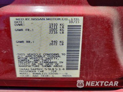 Zdjęcie 12 z 12 samochodu: 2015 NISSAN ALTIMA 2.5 S VIN:1N4AL3AP9FC594514 - miniatura