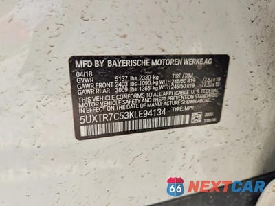 Zdjęcie 14 z 14 samochodu: 2019 BMW X3 SDRIVE30I VIN:5UXTR7C53KLE94134 - miniatura