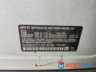 Zdjęcie 12 z 12 samochodu: 2018 BMW X5 SDRIVE35I VIN:5UXKR2C57J0Z16790 - miniatura