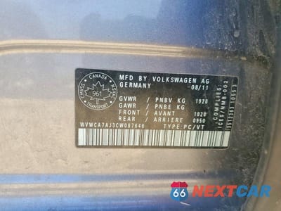 Zdjęcie 13 z 13 samochodu: 2012 VOLKSWAGEN GOLF VIN:WVWCA7AJ3CW087646 - miniatura