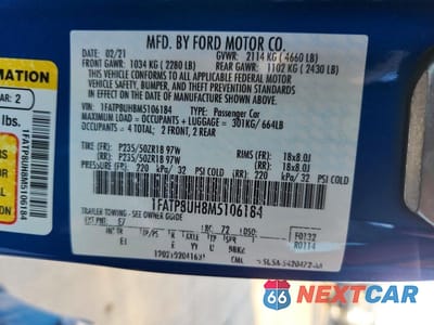 Zdjęcie 12 z 12 samochodu: 2021 FORD MUSTANG VIN:1FATP8UH8M5106184 - miniatura