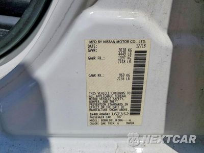 Zdjęcie 12 z 12 samochodu: 2019 NISSAN ALTIMA S VIN:1N4BL4BW8KC167352 - miniatura