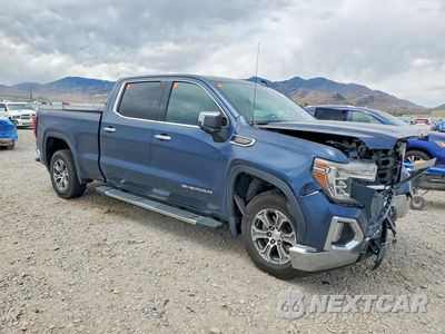 Czwarte zdjęcie samochodu z boku: 2021 GMC SIERRA K1500 SLT VIN:3GTU9DEL3MG398713 - miniatura