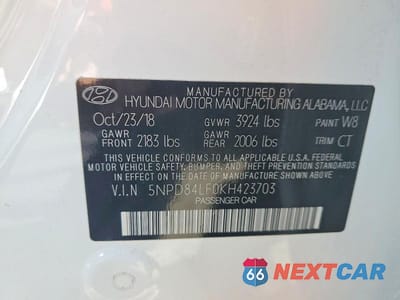 Zdjęcie 13 z 13 samochodu: 2019 HYUNDAI ELANTRA VALUE EDITION VIN:5NPD84LF0KH423703 - miniatura