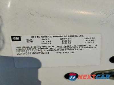 Zdjęcie 12 z 12 samochodu: 2006 CHEVROLET IMPALA LT VIN:2G1WC581969316984 - miniatura