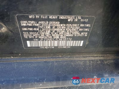 Zdjęcie 12 z 12 samochodu: 2012 SUBARU FORESTER LIMITED VIN:JF2SHAEC7CH438774 - miniatura