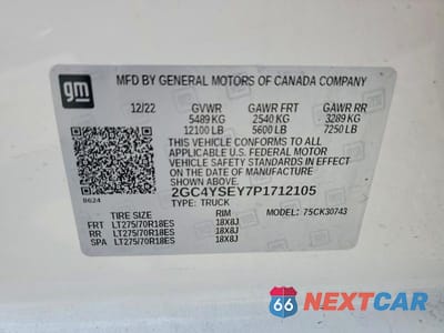 Zdjęcie 12 z 12 samochodu: 2023 CHEVROLET SILVERADO K3500 VIN:2GC4YSEY7P1712105 - miniatura