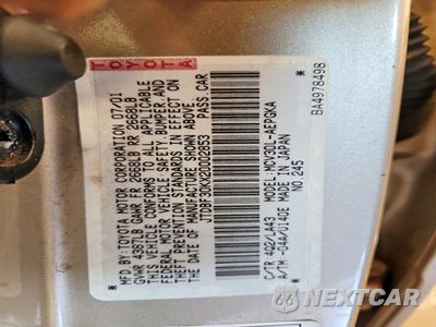Zdjęcie 12 z 12 samochodu: 2002 TOYOTA CAMRY LE V6 VIN:JTDBF30KX20002853 - miniatura