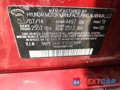 Zdjęcie 12 z 12 samochodu: 2015 HYUNDAI SONATA SPORT VIN:5NPE34AF1FH102894 - miniatura