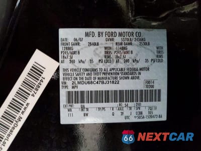 Zdjęcie 13 z 13 samochodu: 2007 LINCOLN MKX VIN:2LMDU68C47BJ31822 - miniatura