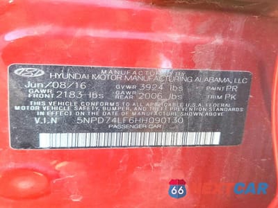 Zdjęcie 12 z 12 samochodu: 2017 HYUNDAI ELANTRA SE VIN:5NPD74LF6HH090130 - miniatura