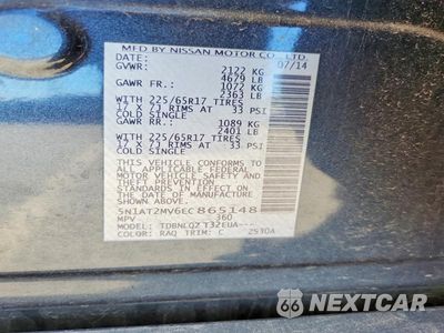 Zdjęcie 13 z 13 samochodu: 2014 NISSAN ROGUE SV VIN:5N1AT2MV6EC865148 - miniatura