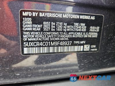 Zdjęcie 14 z 14 samochodu: 2021 BMW X5 SDRIVE 40I VIN:5UXCR4C01M9F48937 - miniatura