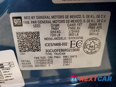 Zdjęcie 12 z 12 samochodu: 2024 CHEVROLET SILVERADO K1500 LT TRAIL BOSS VIN:3GCUDFE86RG215690 - miniatura