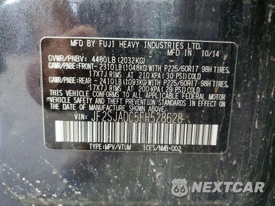 Zdjęcie 13 z 13 samochodu: 2015 SUBARU FORESTER 2.5I PREMIUM VIN:JF2SJADC5FH528628 - miniatura