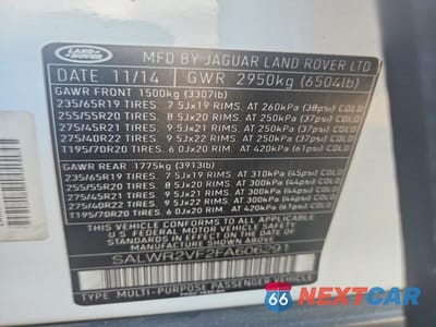 Zdjęcie 13 z 13 samochodu: 2015 LAND ROVER RANGE ROVER SPORT HSE VIN:SALWR2VF2FA606291 - miniatura