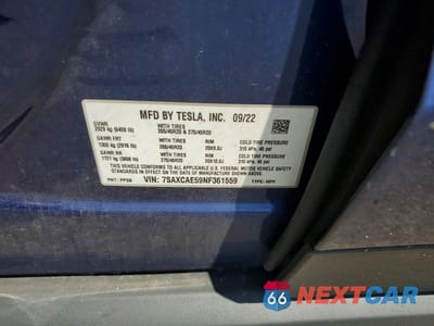 Zdjęcie 13 z 13 samochodu: 2022 TESLA MODEL X VIN:7SAXCAE59NF361559 - miniatura