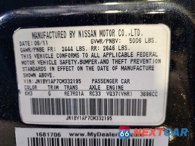 Zdjęcie 12 z 12 samochodu: 2012 INFINITI M37 BASE VIN:JN1BY1AP7CM332195 - miniatura
