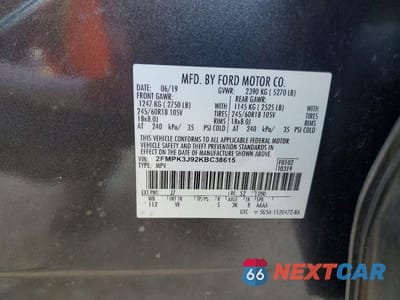 Zdjęcie 13 z 13 samochodu: 2019 FORD EDGE SEL VIN:2FMPK3J92KBC38615 - miniatura