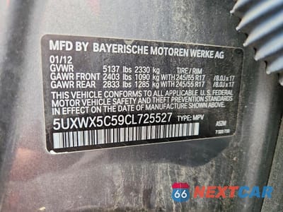 Zdjęcie 13 z 13 samochodu: 2012 BMW X3 XDRIVE28I VIN:5UXWX5C59CL725527 - miniatura