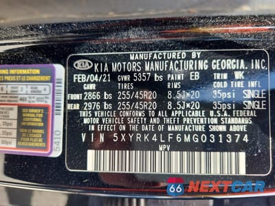 Zdjęcie 13 z 13 samochodu: 2021 KIA SORENTO SX VIN:5XYRK4LF6MG031374 - miniatura