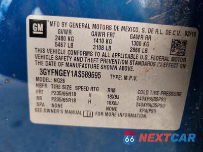 Zdjęcie 12 z 12 samochodu: 2010 CADILLAC SRX VIN:3GYFNGEY1AS589695 - miniatura
