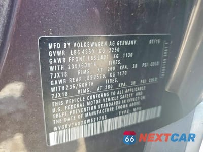 Zdjęcie 13 z 13 samochodu: 2016 VOLKSWAGEN TIGUAN S VIN:WVGBV7AX2GW521755 - miniatura