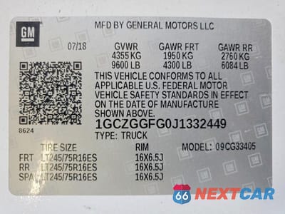 Zdjęcie 13 z 13 samochodu: 2018 CHEVROLET EXPRESS G3500 VIN:1GCZGGFG0J1332449 - miniatura