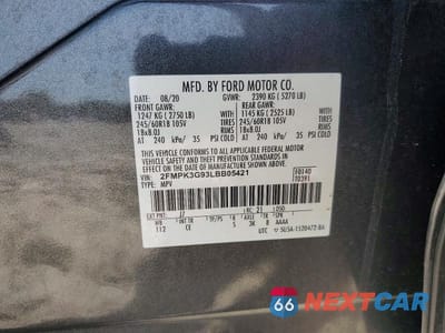 Zdjęcie 14 z 14 samochodu: 2020 FORD EDGE SE VIN:2FMPK3G93LBB05421 - miniatura