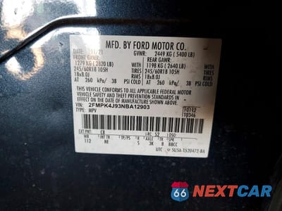 Zdjęcie 12 z 12 samochodu: 2022 FORD EDGE SEL VIN:2FMPK4J93NBA12903 - miniatura