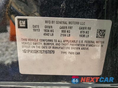 Zdjęcie 13 z 13 samochodu: 2014 CHEVROLET CRUZE LS VIN:1G1PA5SH7E7197879 - miniatura