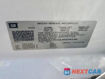 Zdjęcie 13 z 13 samochodu: 2018 CHEVROLET TAHOE K1500 PREMIER VIN:1GNSKCKC3JR239140 - miniatura