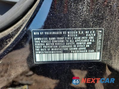 Zdjęcie 12 z 12 samochodu: 2019 VOLKSWAGEN JETTA S VIN:3VWC57BUXKM029462 - miniatura