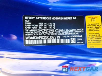 Zdjęcie 13 z 13 samochodu: 2022 BMW M440I VIN:WBA83AP03NCJ02319 - miniatura
