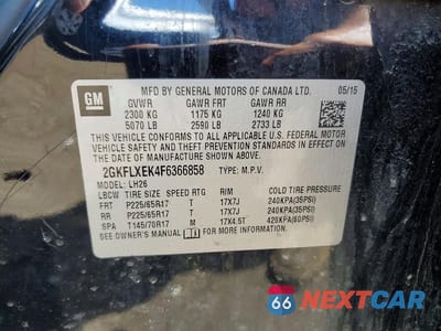 Zdjęcie 13 z 13 samochodu: 2015 GMC TERRAIN SLT VIN:2GKFLXEK4F6366858 - miniatura