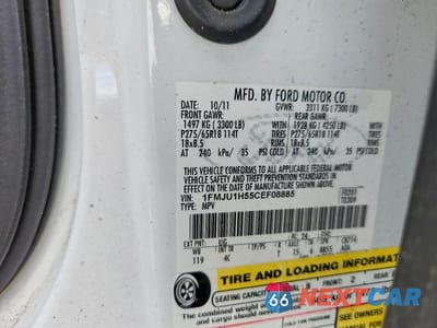 Zdjęcie 13 z 13 samochodu: 2012 FORD EXPEDITION XLT VIN:1FMJU1H55CEF08885 - miniatura