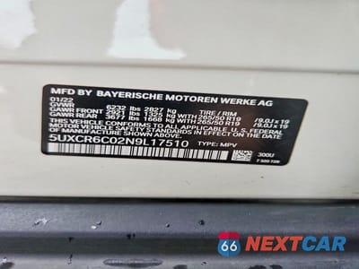 Zdjęcie 13 z 13 samochodu: 2022 BMW X5 XDRIVE40I VIN:5UXCR6C02N9L17510 - miniatura