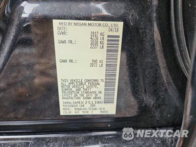 Zdjęcie 12 z 12 samochodu: 2018 NISSAN ALTIMA 2.5 SR VIN:1N4AL3AP8JC251380 - miniatura