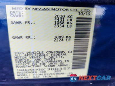 Zdjęcie 13 z 13 samochodu: 2016 NISSAN LEAF S VIN:1N4AZ0CP3GC300357 - miniatura