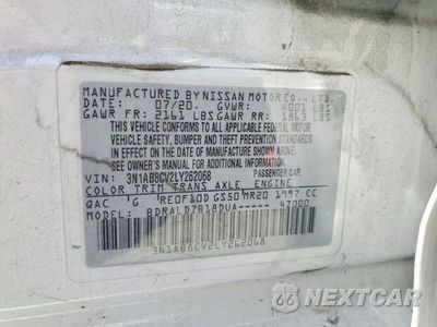 Zdjęcie 12 z 12 samochodu: 2020 NISSAN SENTRA SV VIN:3N1AB8CV2LY262068 - miniatura