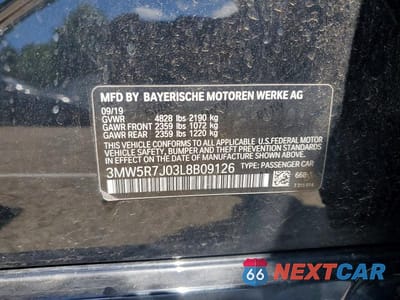 Zdjęcie 12 z 12 samochodu: 2020 BMW 330XI VIN:3MW5R7J03L8B09126 - miniatura