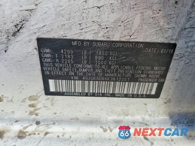 Zdjęcie 12 z 12 samochodu: 2019 SUBARU IMPREZA PREMIUM VIN:4S3GKAD66K3612251 - miniatura