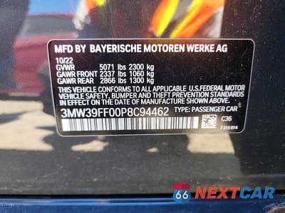Zdjęcie 12 z 12 samochodu: 2023 BMW 330E VIN:3MW39FF00P8C94462 - miniatura
