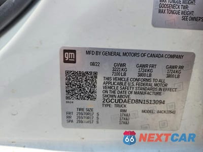 Zdjęcie 12 z 12 samochodu: 2022 CHEVROLET SILVERADO K1500 VIN:2GCUDAED8N1513094 - miniatura