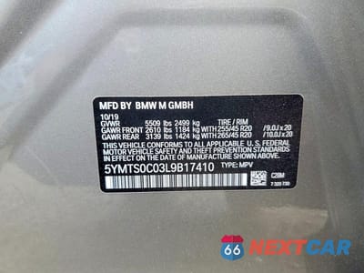 Zdjęcie 13 z 13 samochodu: 2020 BMW X3 M COMPETITION VIN:5YMTS0C03L9B17410 - miniatura